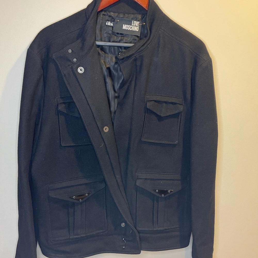 MENS JACKET LOVE MOSCHINO, size 54. Black color